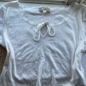 Pink republic kohls XL lace trim tee